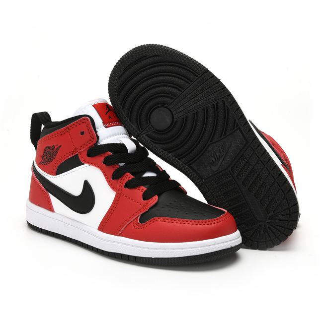 Youth Running Weapon Air Jordan 1 Red/White/Black Shoes 0661